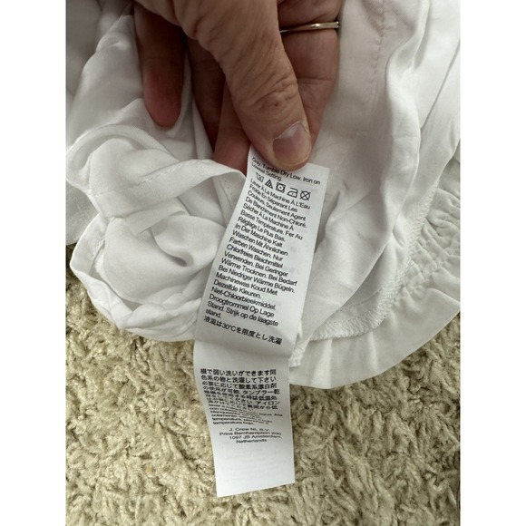 J Crew Womens Cotton Voile Ruffle Trim Shift Dress Pockets White CA654 Size 2X - Picture 14 of 15